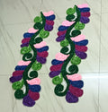 दरवाजा सजावटीसाठी रेडीमेड फ्लोरल बॉर्डर रांगोळी (जोड) | Premium Floral Door Border Rangoli Mat – Set of 2