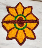 Handmade Rangoli Door Mat – Pair of 1 Ft Decorative Mats
