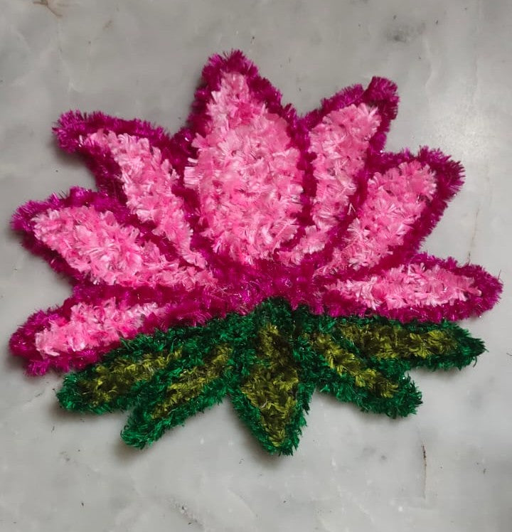 Handmade Rangoli Flower Mat Set – Festive Decorative Floor Décor