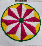Handmade Rangoli Door Mat – 1 Ft Decorative Floor Mat