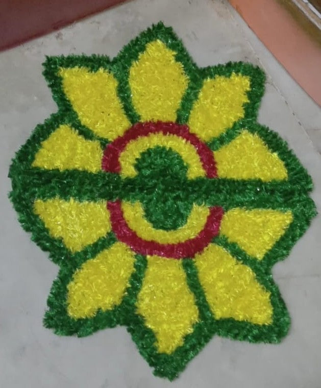 Handmade Rangoli Door Mat – Pair of 1 Ft Decorative Mats