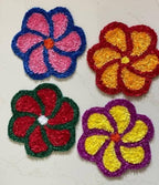 Handmade Rangoli Flower Mat Set – Festive Decorative Floor Décor