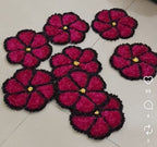 Handmade Rangoli Flower Mat Set – Festive Decorative Floor Décor