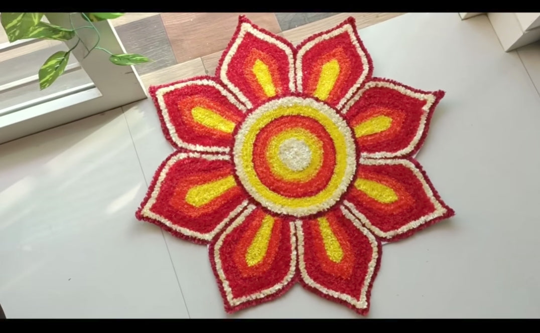 Handmade Rangoli Door Mat – 2 Ft Decorative Floor Mat