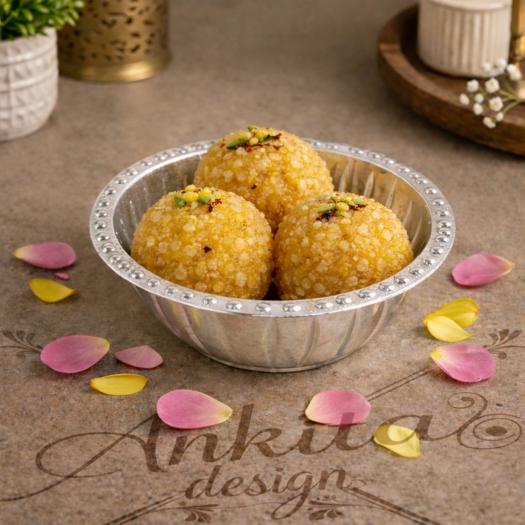 Beaded Rim Silver Serving Bowl (Premium Prasad & Sweet Dish)