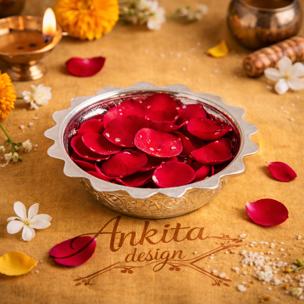Flower Vati | Embossed Silver Flower Bowl (Decorative Pooja & Floating Dish)