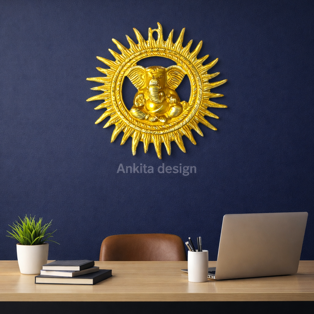 Surya Ganesha Wall Hanging (Golden Radiance Sacred Décor)
