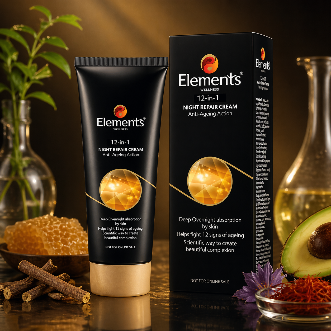 Elements Wellness 12-in-1 Night Repair Cream – Anti-Ageing Action