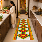 Decorative Indoor Rangoli Floor Mat for Home Entrance & Hallway
