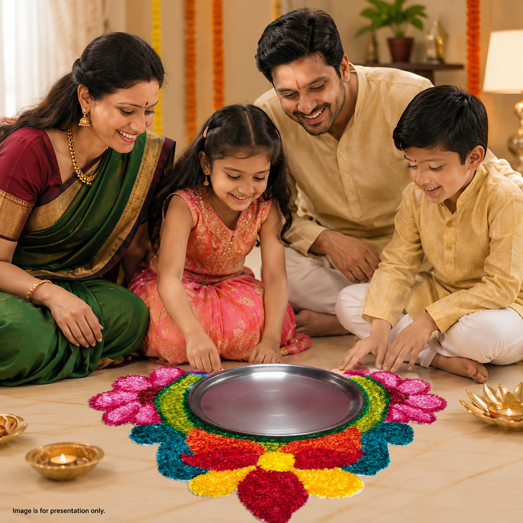 Decorative Plate Surround Rangoli Mat for Dining & Festive Décor
