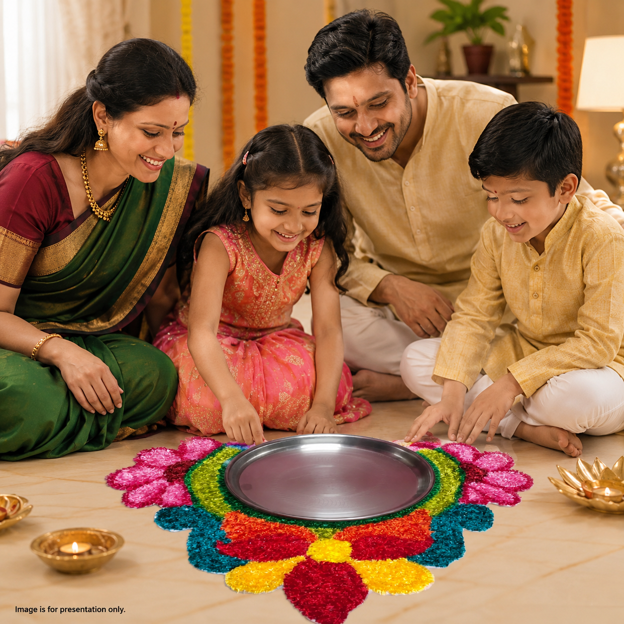 Decorative Plate Surround Rangoli Mat for Dining & Festive Décor