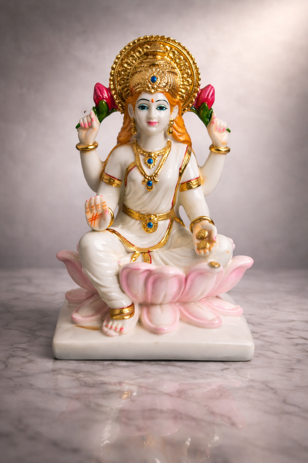 Goddess Lakshmi Statue (White Finish)