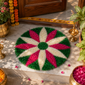 Handmade Rangoli Door Mat – 1 Ft Decorative Floor Mat
