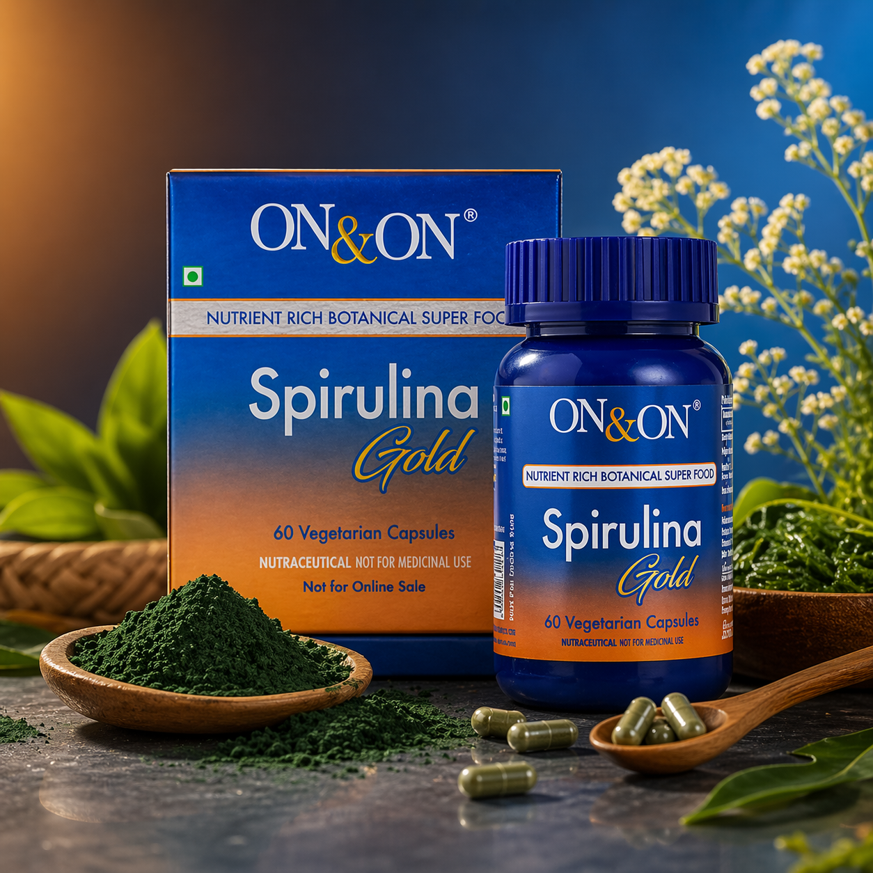 ON&ON Spirulina Gold Capsules (60 Veg Capsules)