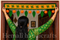 Handmade Crochet Swastik Door Toran – Auspicious Bandhanwar with Leaf & Pom-Pom Hanging | Festive Home Décor
