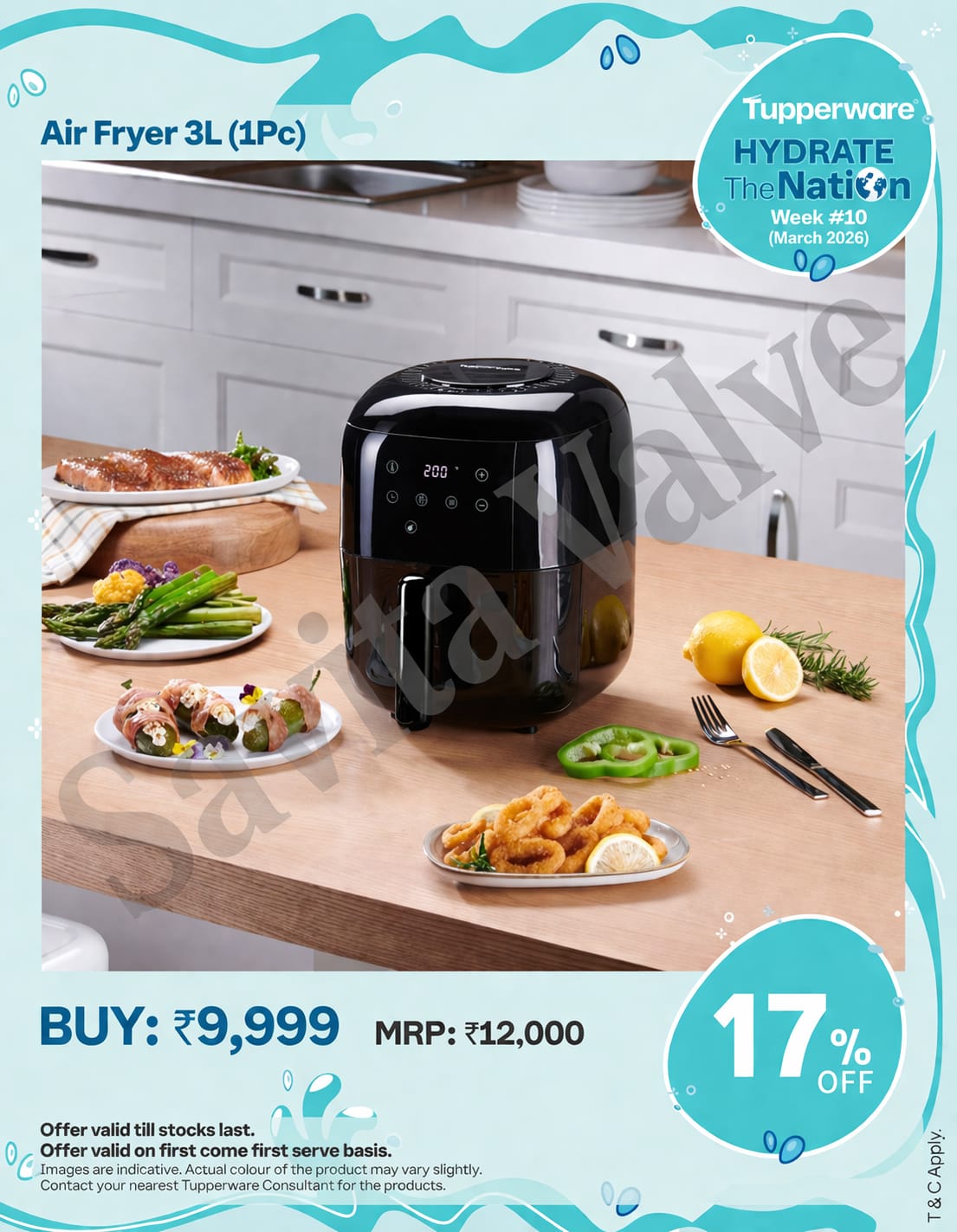 Tupperware Air Fryer 3L | 1 Pc | Healthy Oil-Free Cooking Appliance
