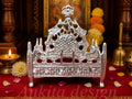 Premium White Metal Singhasan for God Idol | Decorative Singhasan Seat for Mandir & Pooja