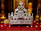 Premium White Metal Singhasan for God Idol | Decorative Singhasan Seat for Mandir & Pooja