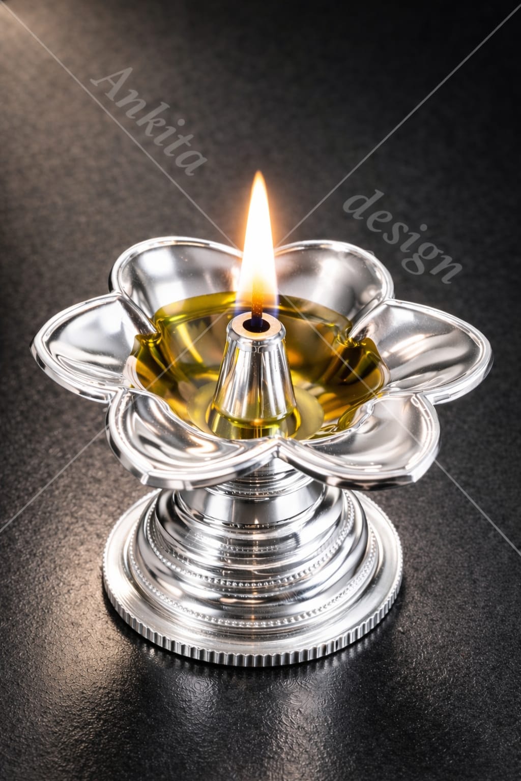 Kamal Diva | Premium White Metal Lotus Diya | Decorative Flower Shape Oil Lamp for Pooja & Mandir