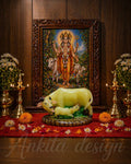 Radium Decorative Kamdhenu Cow with Calf Idol | Spiritual Cow Murti for Home Temple & Vastu Décor