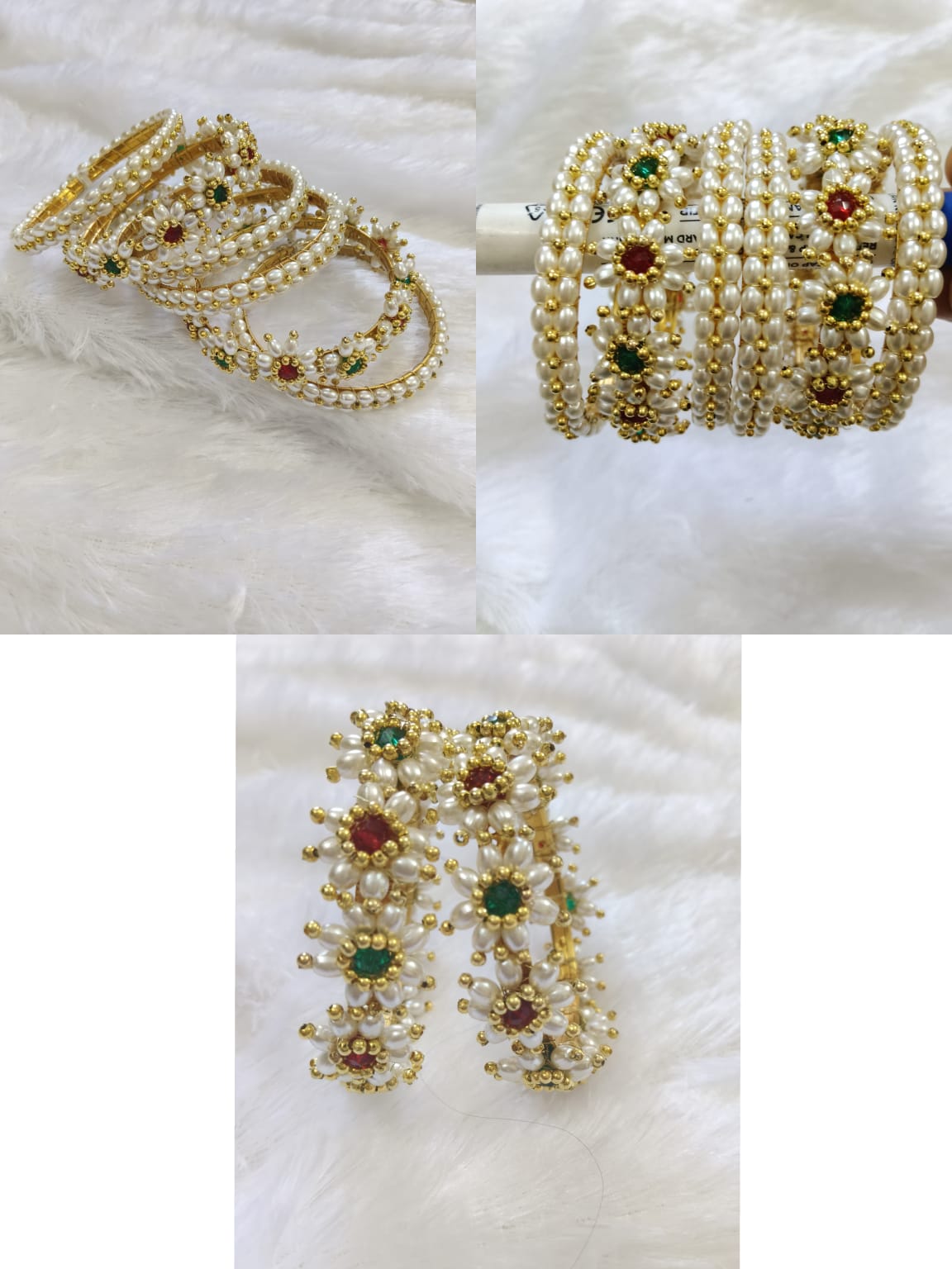 Designer Moti Pearl Bangle Set
