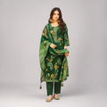 Dark Green Floral Printed Kurta Pant Dupatta Set | Elegant Women’s Ethnic Wear
