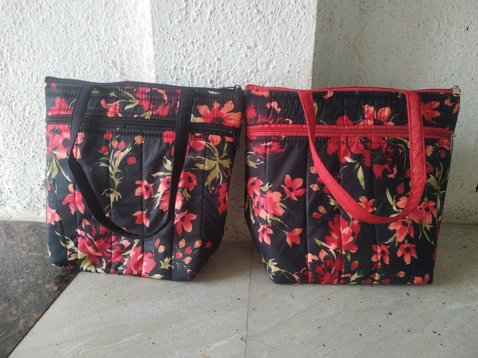 फ्लोरल मल्टीपर्पज टोट बॅग सेट
