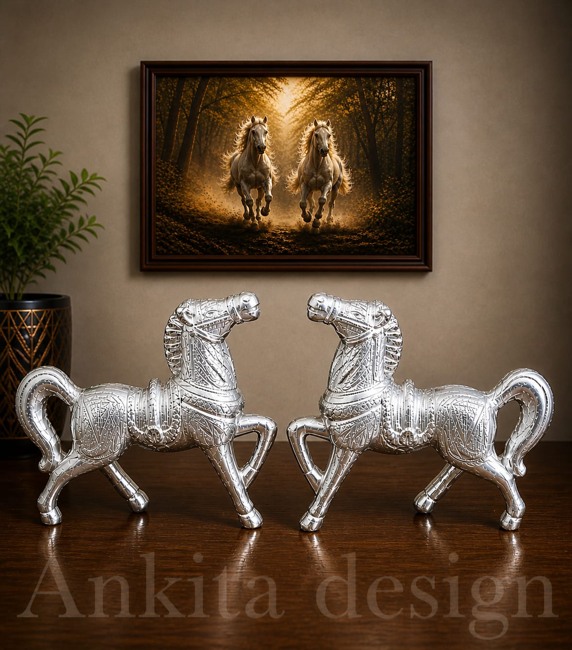 Twin Horse Statue 410g