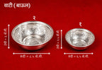 Bowl | Embossed Silver Serving Bowl (Premium Prasad & Sweet Dish)