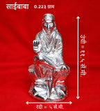 Premium White Metal Sai Baba Idol | Silver Finish Shirdi Sai Baba Murti for Mandir & Home Décor