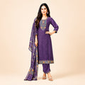 Elegant Lavender Purple Embroidered Kurta Pant Dupatta Set | Women’s Designer Ethnic Wear