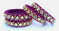 Royal Purple Silk Thread Bangles Set for Women | Handmade Designer Kundan Bridal Bangles